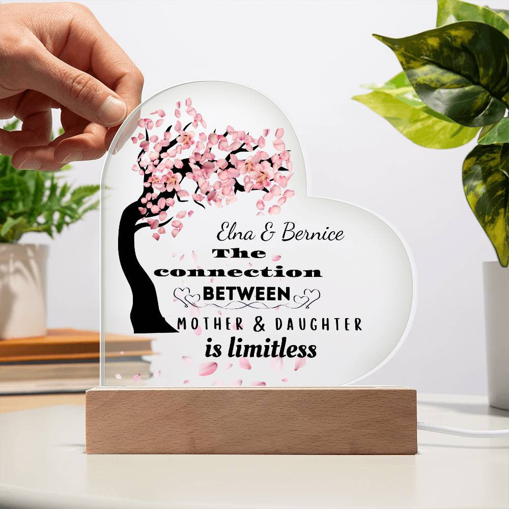 Personalized The Connection | Between Mother & Daughter | Heart Plaque
