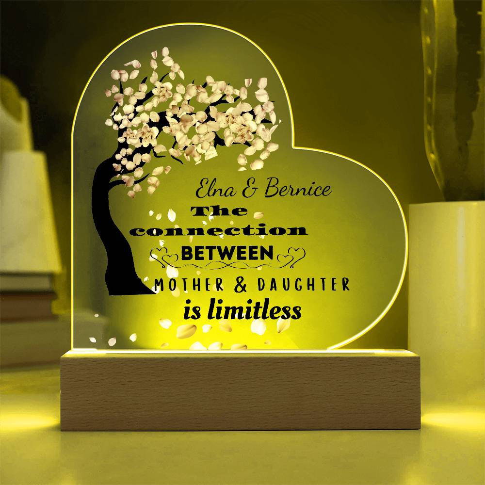 Personalized The Connection | Between Mother & Daughter | Heart Plaque