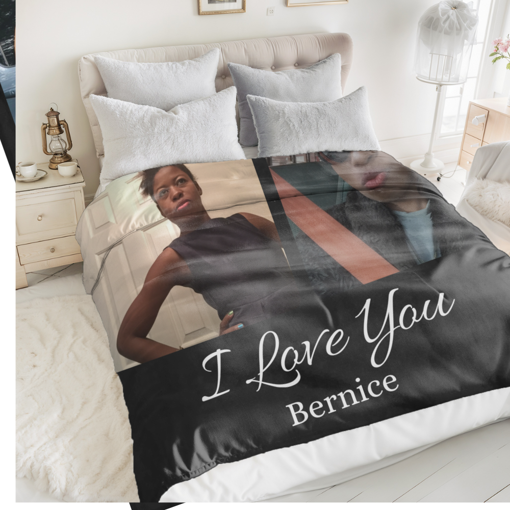 personalized Photo Blanket  I Love You