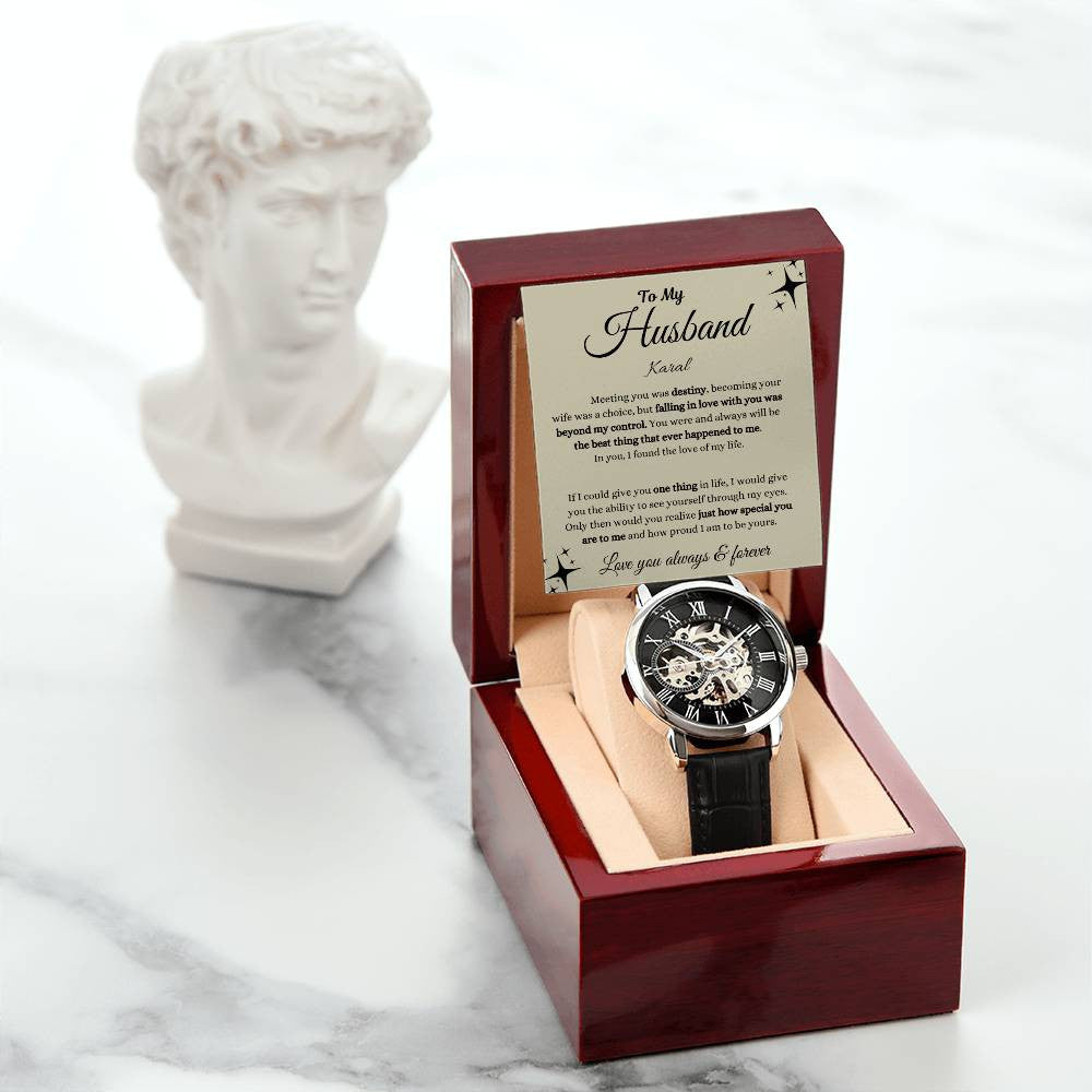 Personalized Men's Openwork Watch  To My Husband