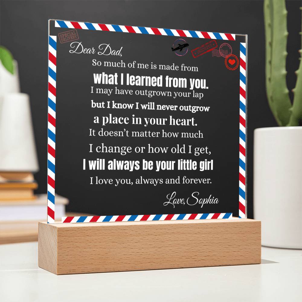 What I Learned From You  | Acrylic Square Plaque