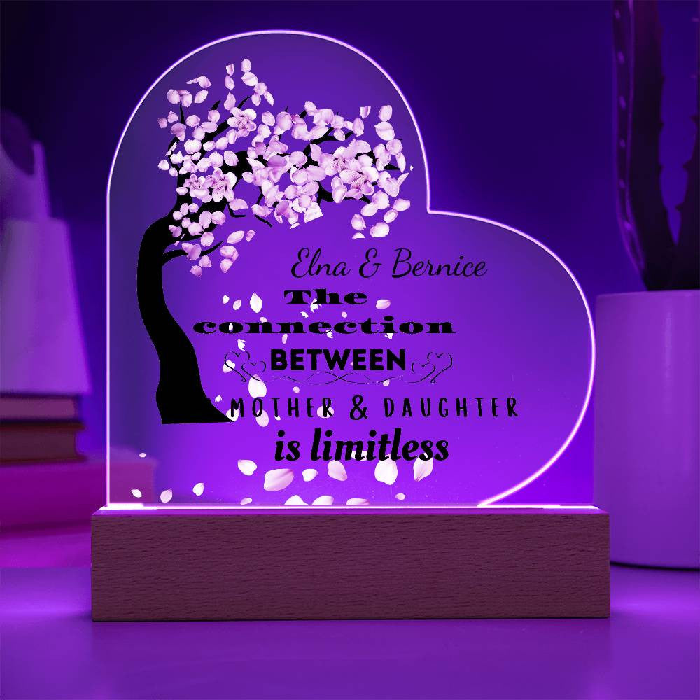 Personalized The Connection | Between Mother & Daughter | Heart Plaque