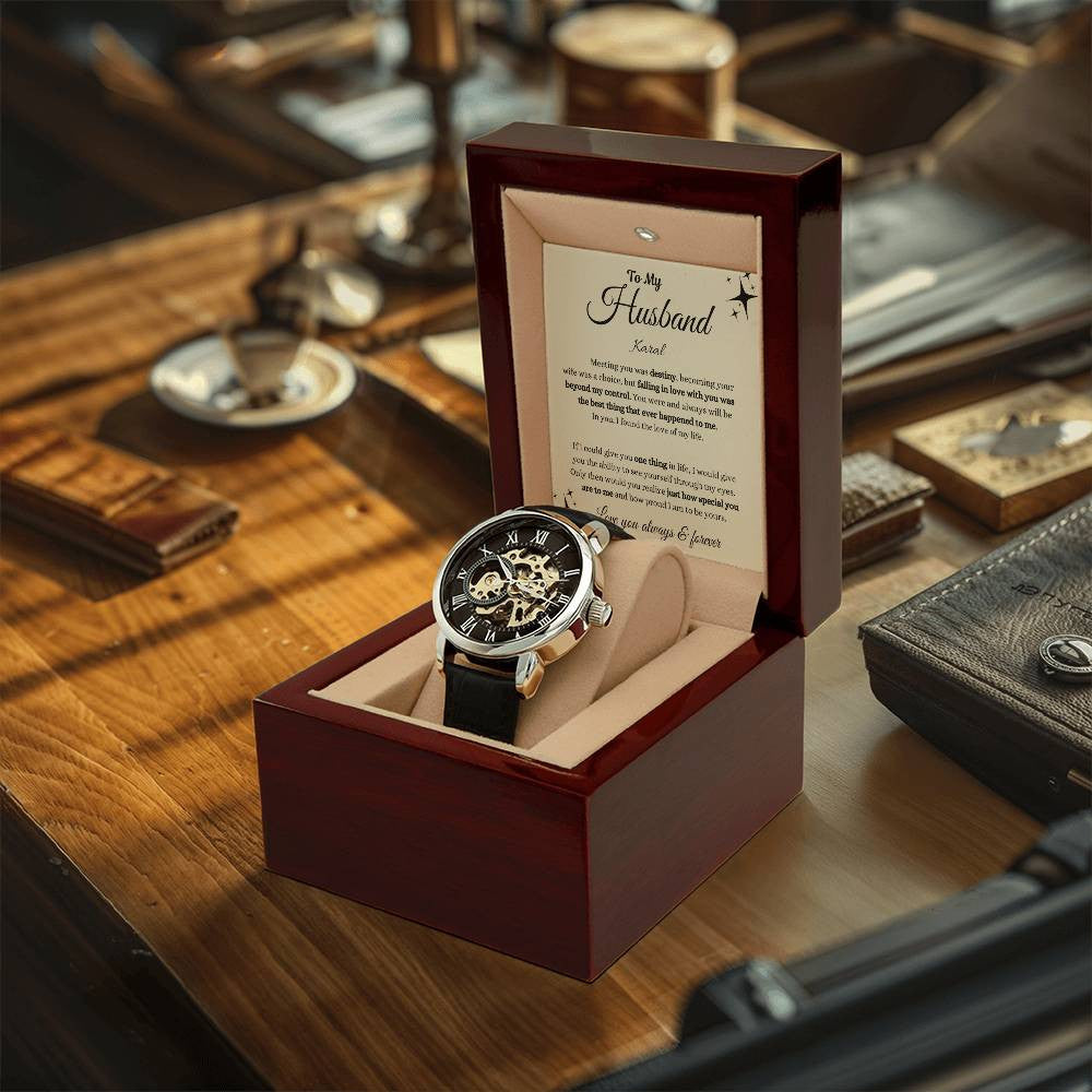 Personalized Men's Openwork Watch  To My Husband