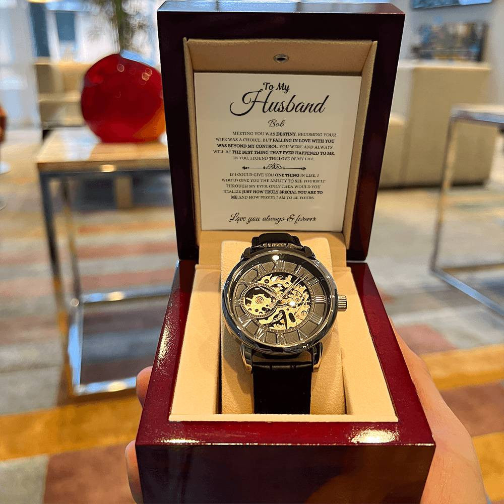 Personalized Men's Openwork Watch  To My Husband