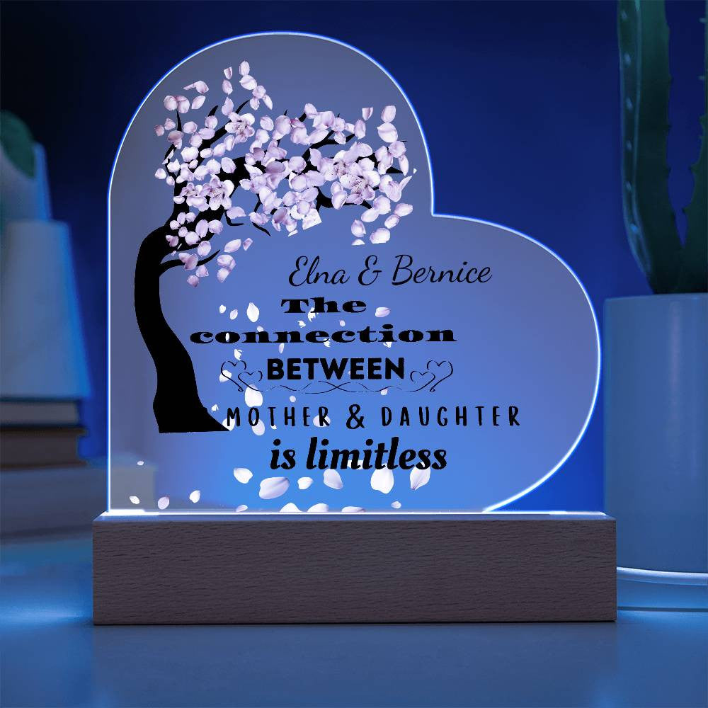 Personalized The Connection | Between Mother & Daughter | Heart Plaque