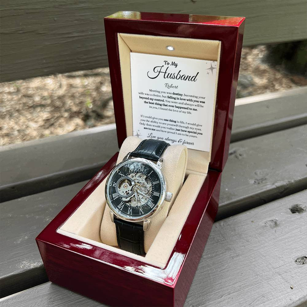 Personalized Men's Openwork Watch To My Husband