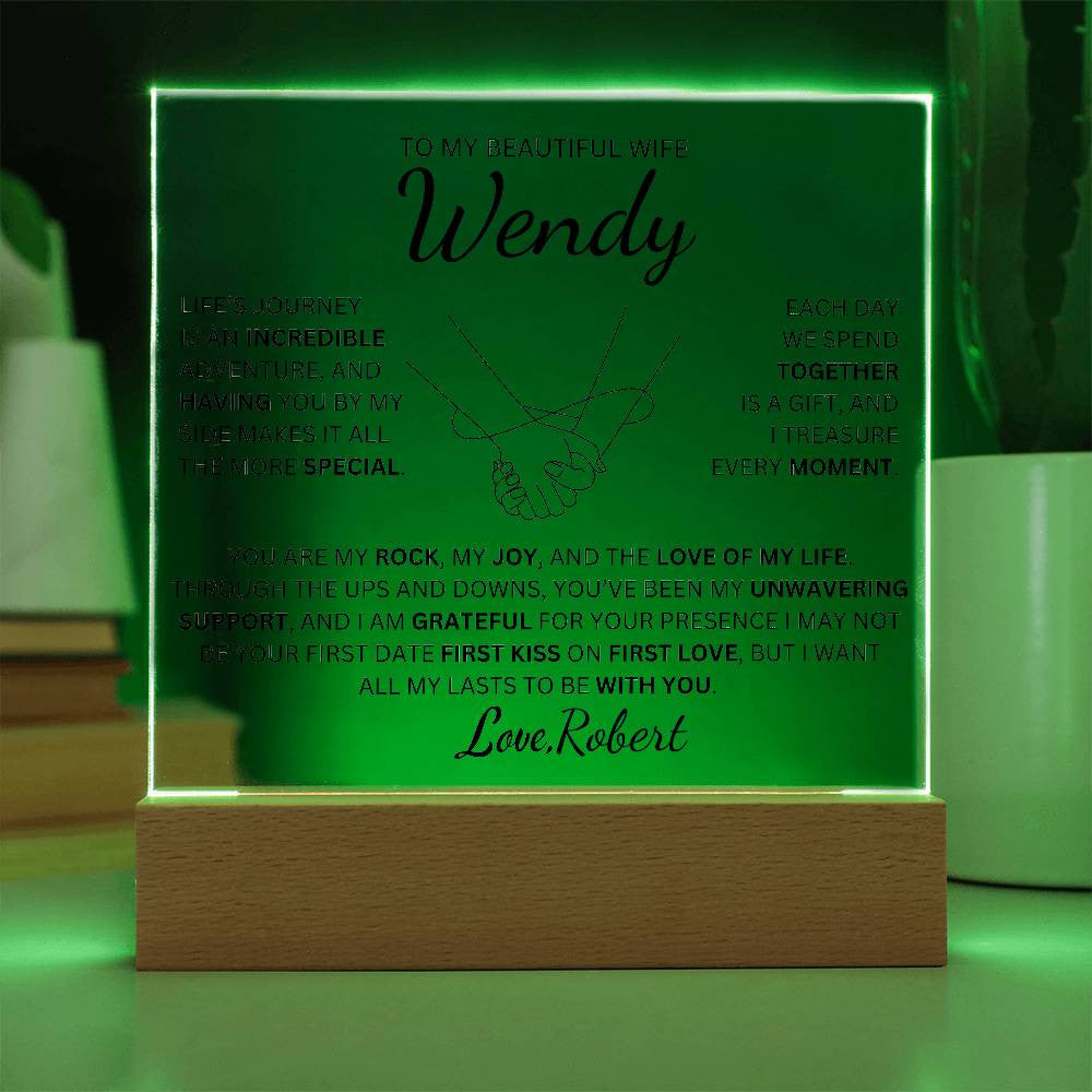 Personalized To My Beautiful Wife | My Rock | Square Plaque
