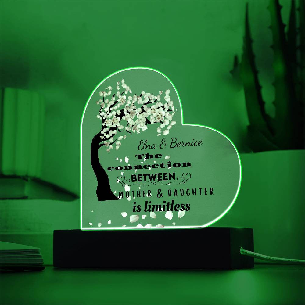 Personalized The Connection | Between Mother & Daughter | Heart Plaque