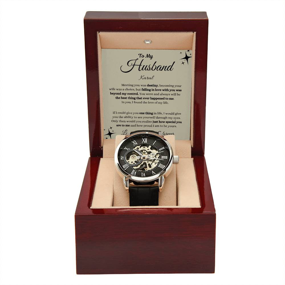 Personalized Men's Openwork Watch  To My Husband
