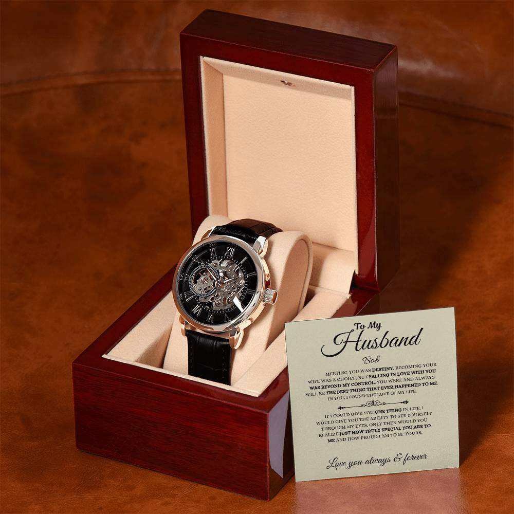 Personalized Men's Openwork Watch  To My Husband