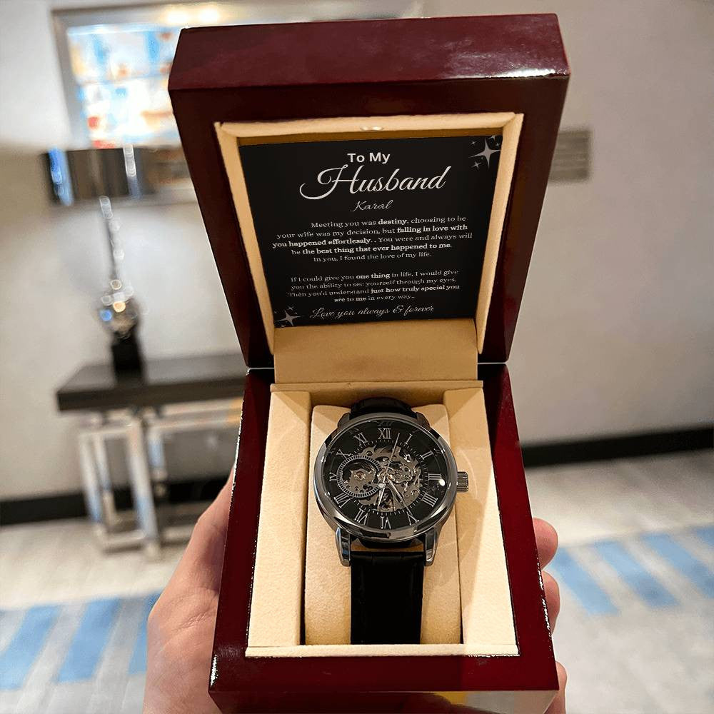 Personalized Men's Openwork Watch To My Husband