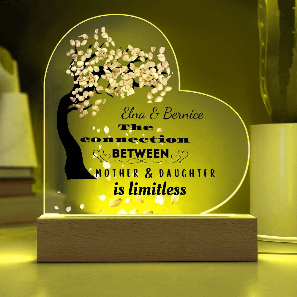 Personalized The Connection | Between Mother & Daughter | Heart Plaque