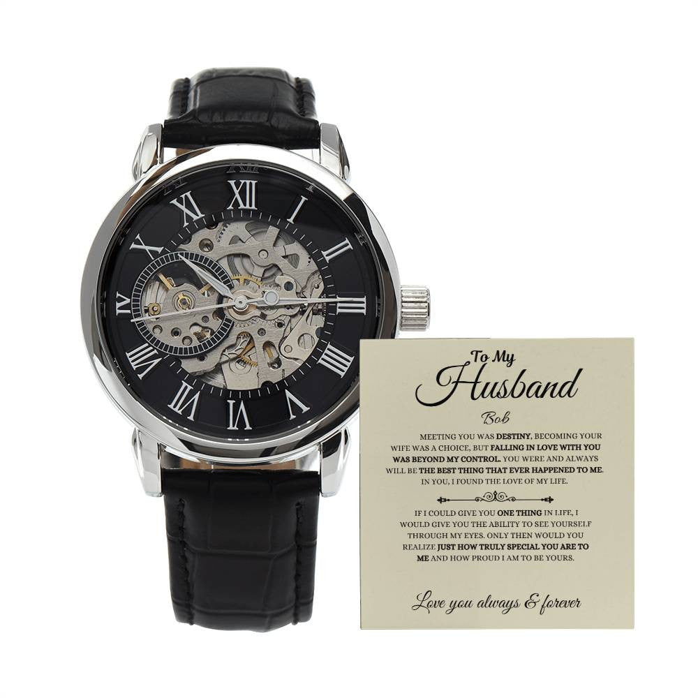 Personalized Men's Openwork Watch  To My Husband