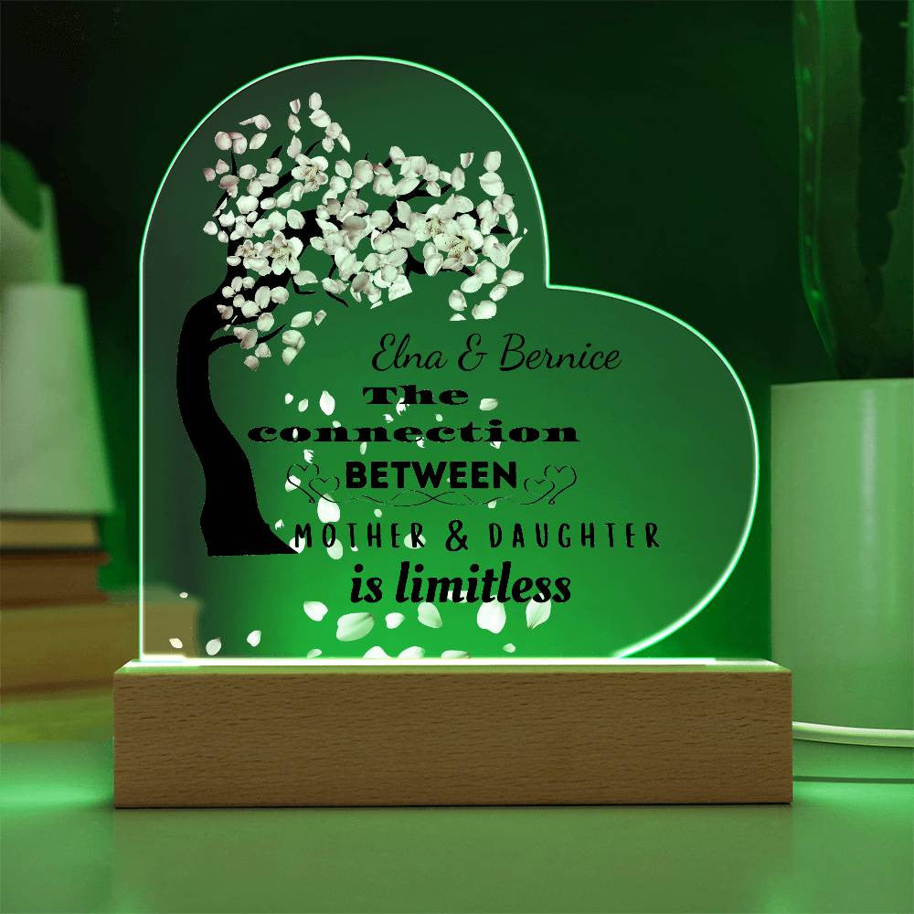 Personalized The Connection | Between Mother & Daughter | Heart Plaque