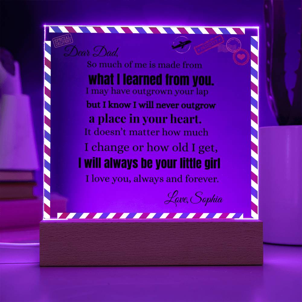 What I Learned From You  | Acrylic Square Plaque
