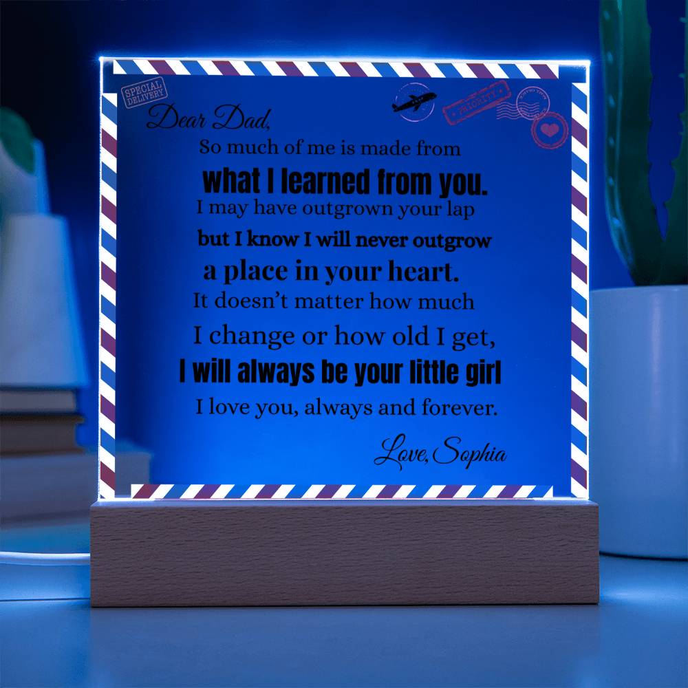 What I Learned From You  | Acrylic Square Plaque