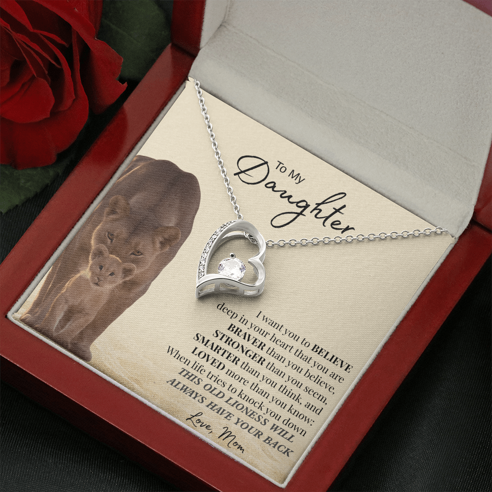 THIS OLD LIONESS WILL  ALWAYS HAVE YOUR BACK | Forever Love Necklace