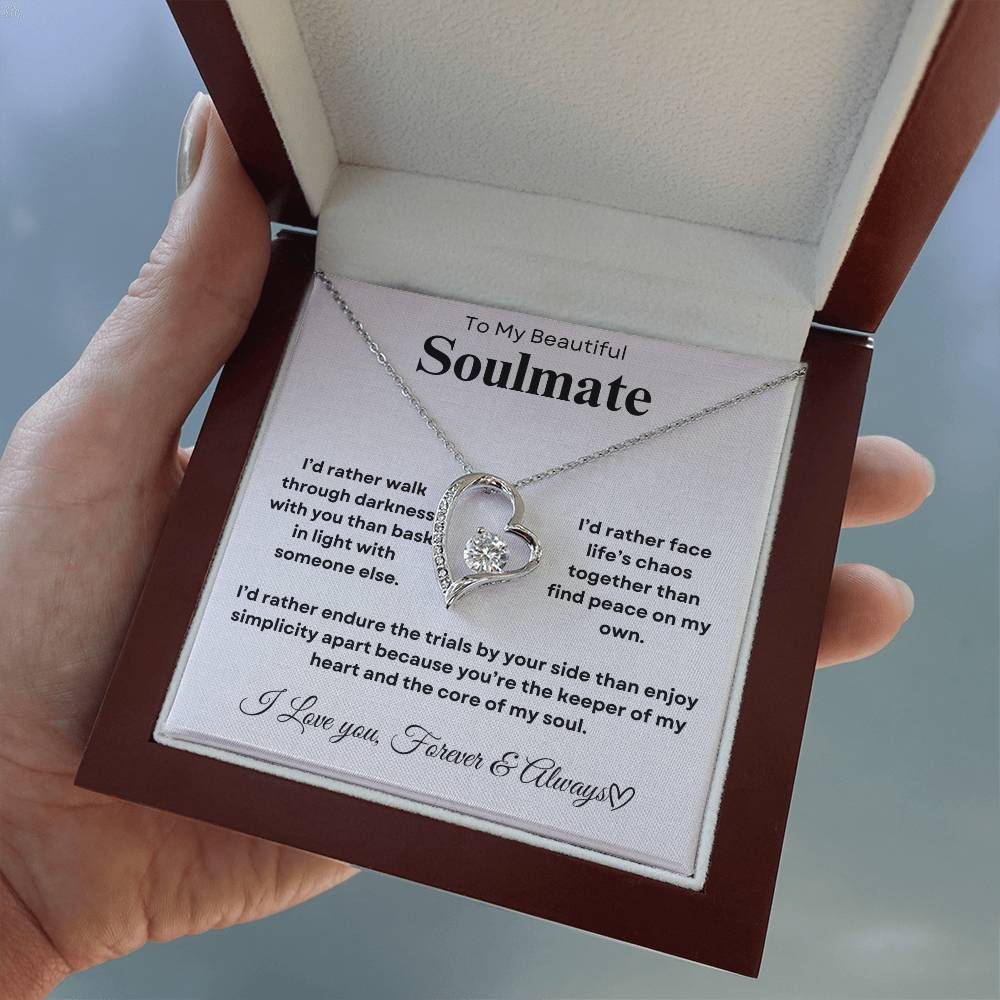 Forever Love Necklace To My  Beautiful Soulmate