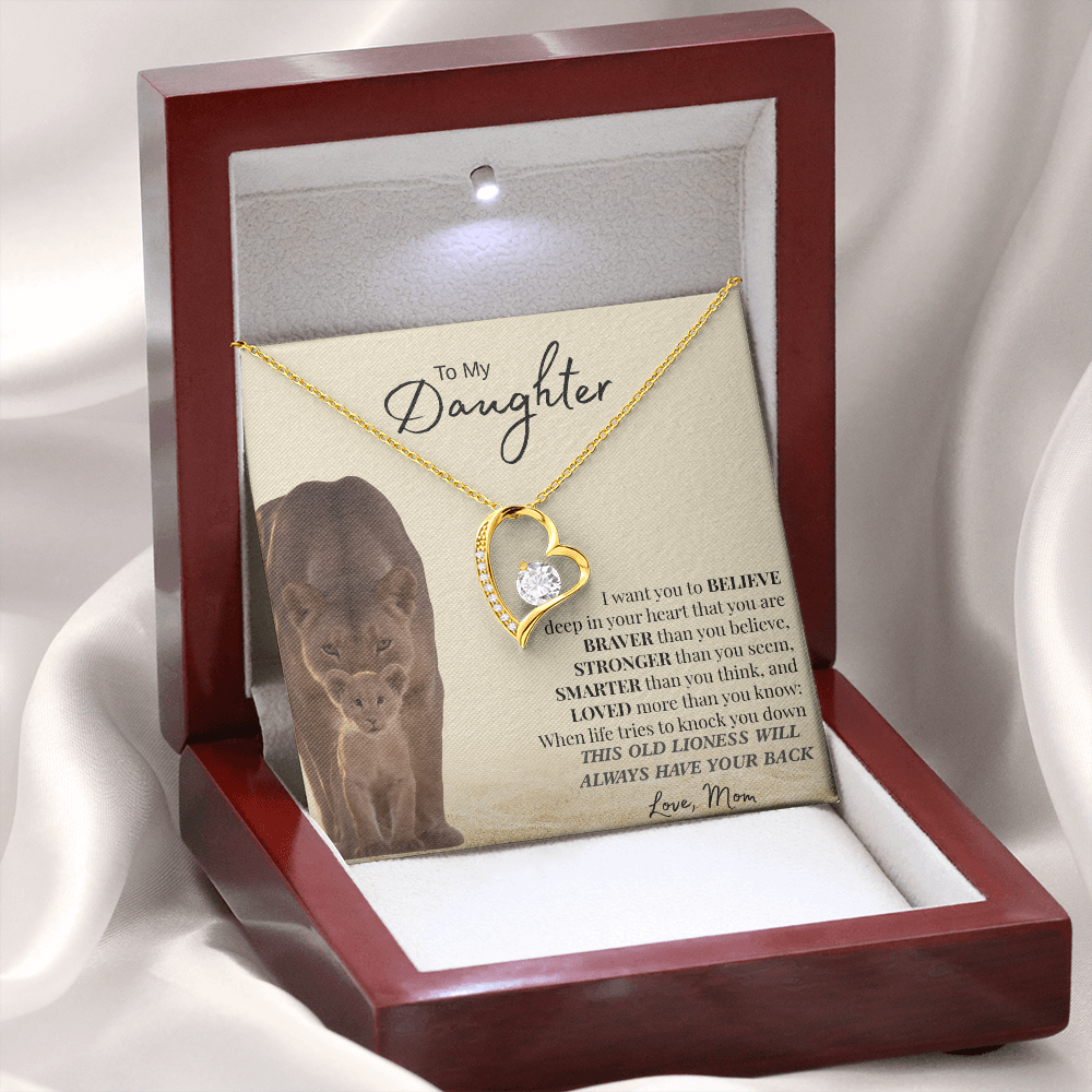 THIS OLD LIONESS WILL  ALWAYS HAVE YOUR BACK | Forever Love Necklace