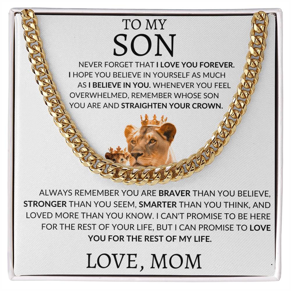 Cuban Link Chain Mom To My Son