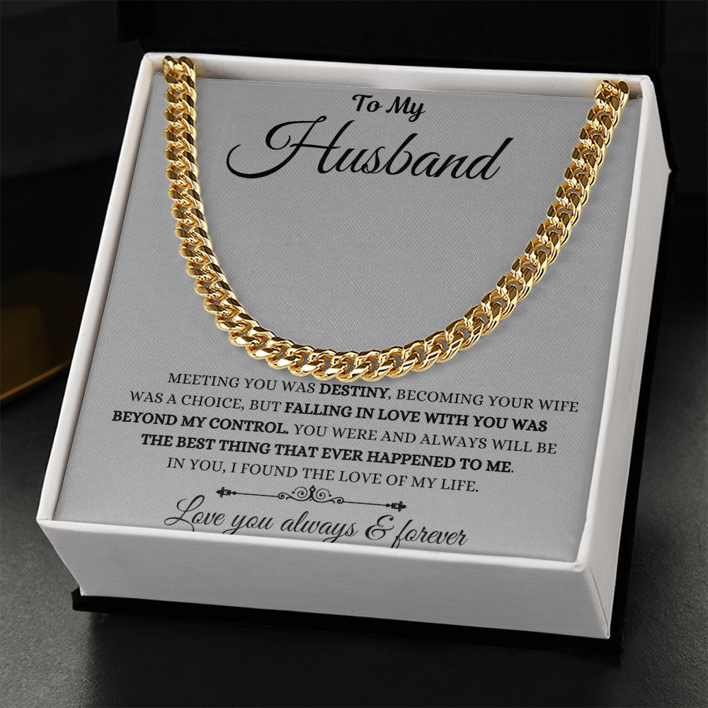 Meeting You Was Destiny Cuban Link Chain