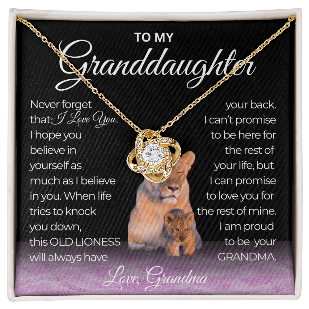 Love Knot Necklace Never Forget That I Love you Grandma To my Granddaughter