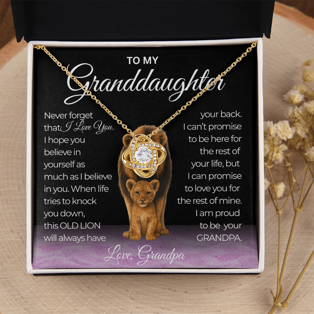 Love Knot Necklace Never Forget That I Love you Grandpa To my Granddaughter