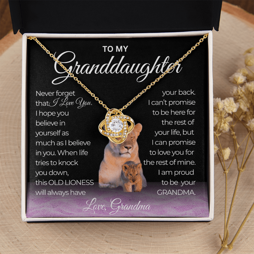 Love Knot Necklace Never Forget That I Love you Grandma To my Granddaughter