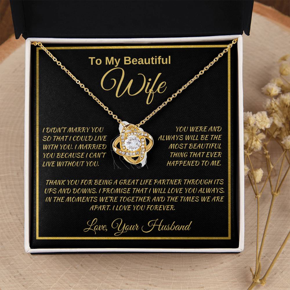 Love Knot Necklace Husband To My Wife