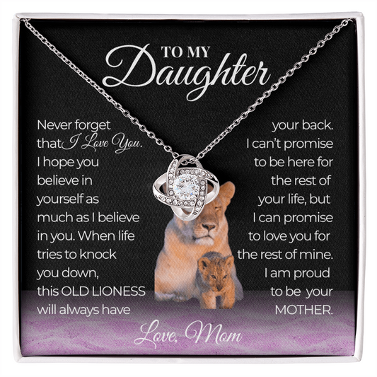 Never Forget That I Love You Love Knot Necklace Mom To Daughter