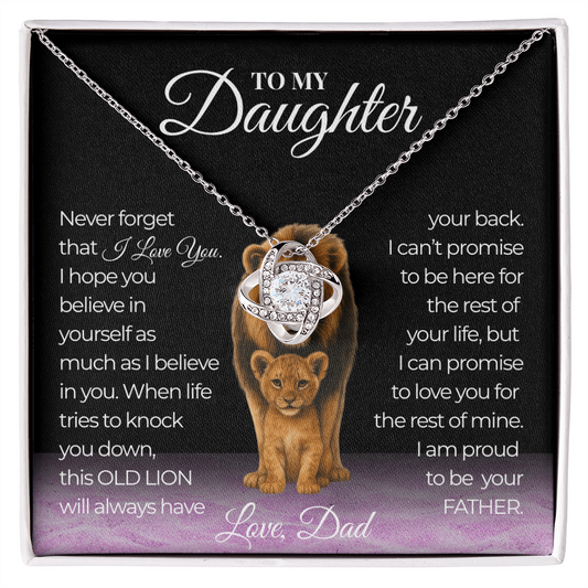 Never Forget That I Love You Love Knot Daughter Necklace Love Dad