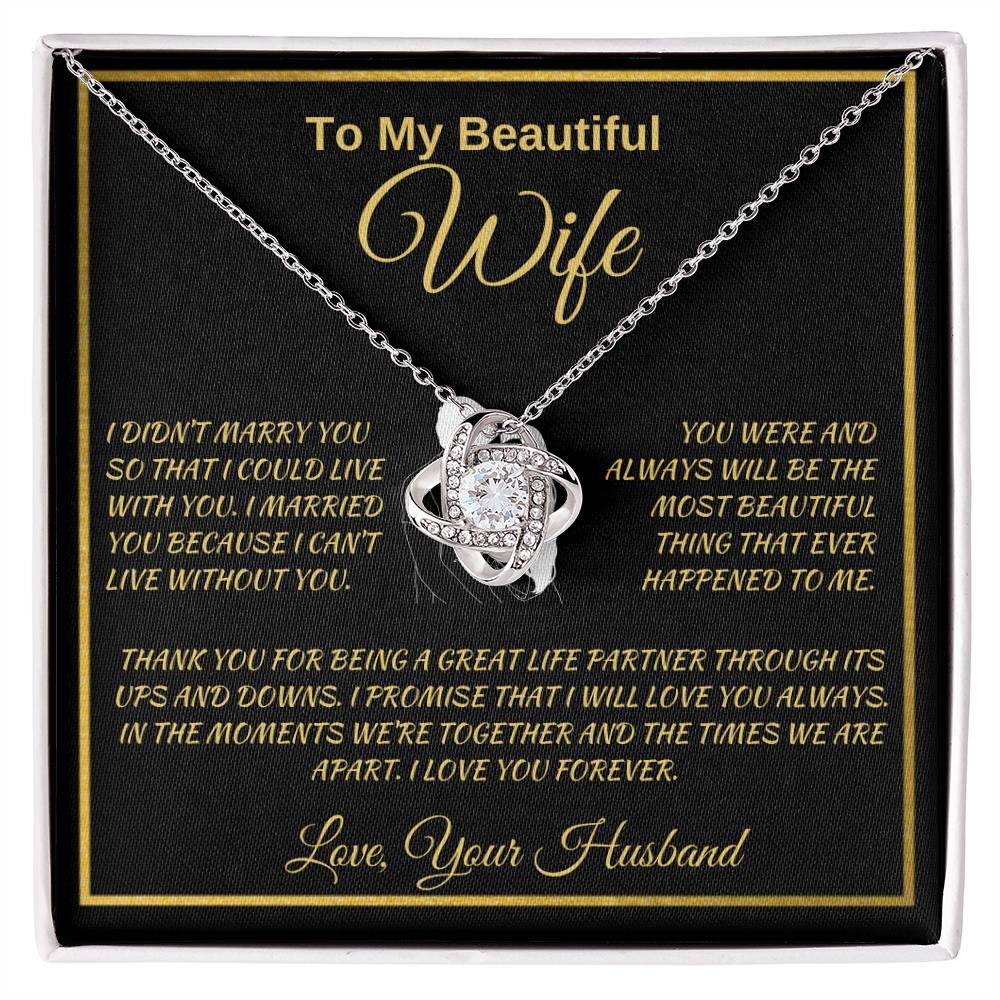 Love Knot Necklace Husband To My Wife
