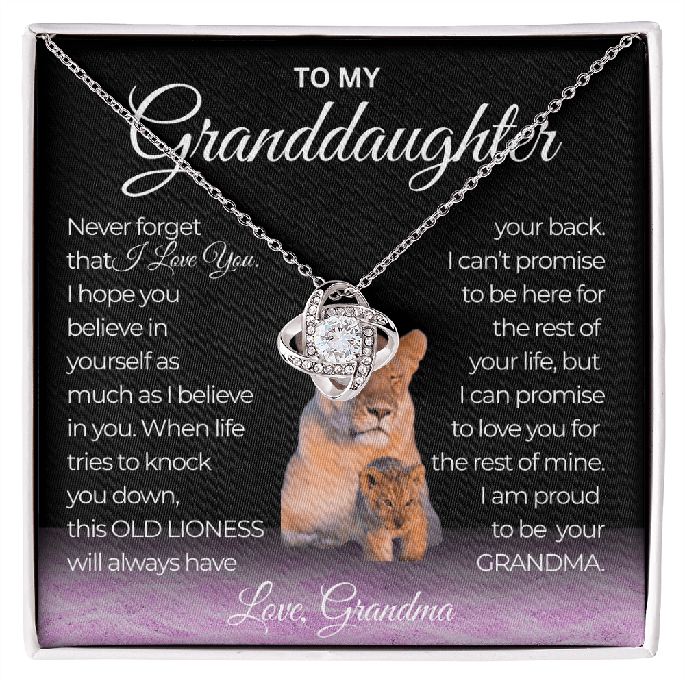 Love Knot Necklace Never Forget That I Love you Grandma To my Granddaughter