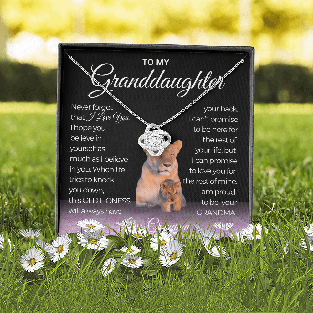 Love Knot Necklace Never Forget That I Love you Grandma To my Granddaughter