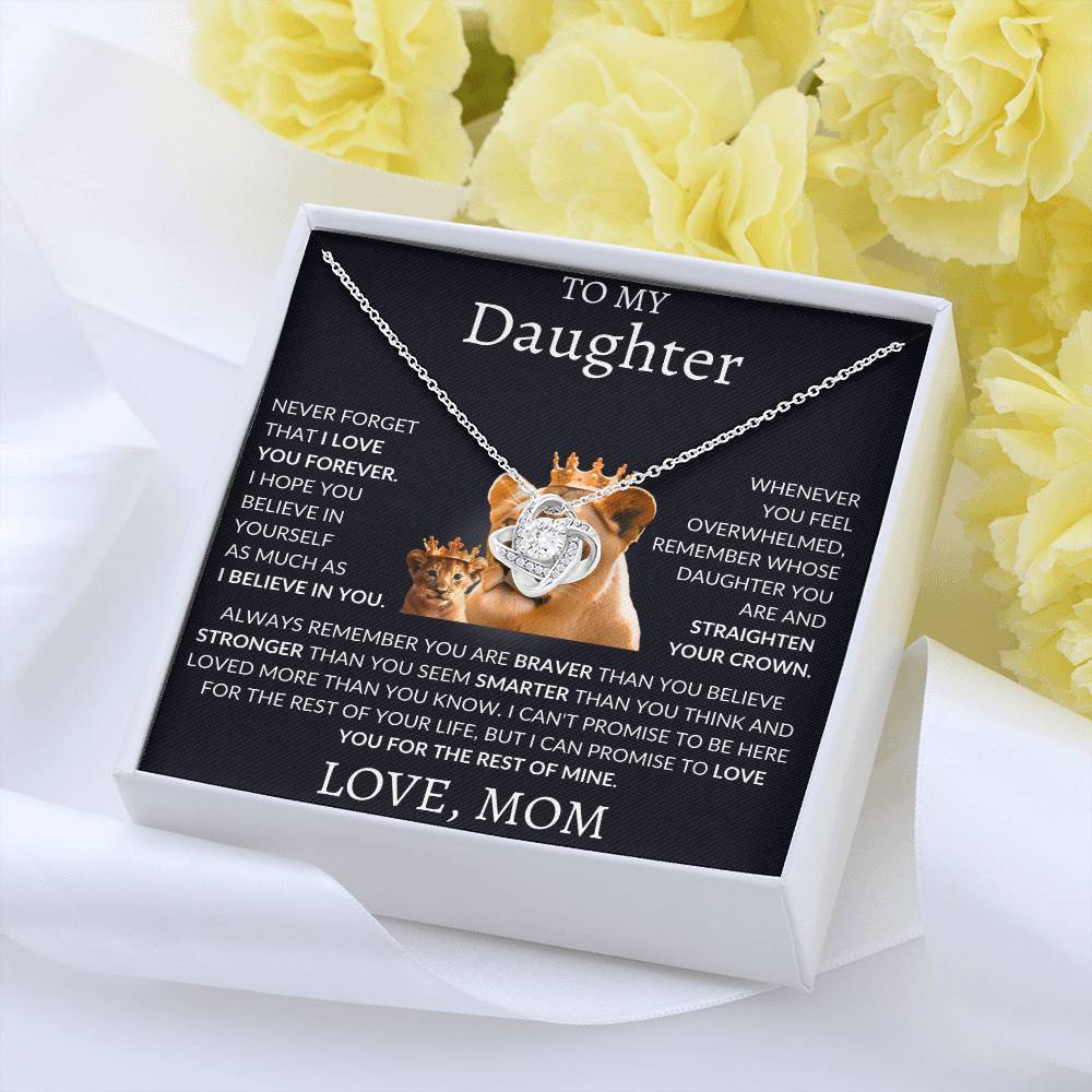 Love Knot Necklace Mom To My Daughter