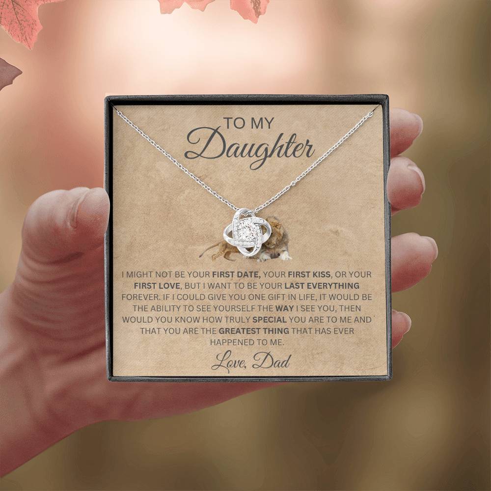 Love Knot  Necklace Dad To My Daughter