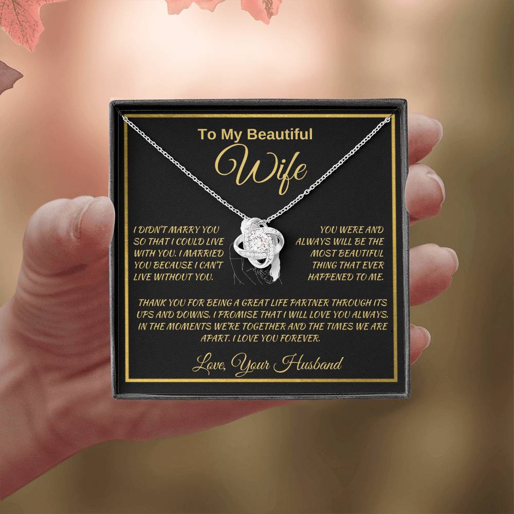 Love Knot Necklace Husband To My Wife