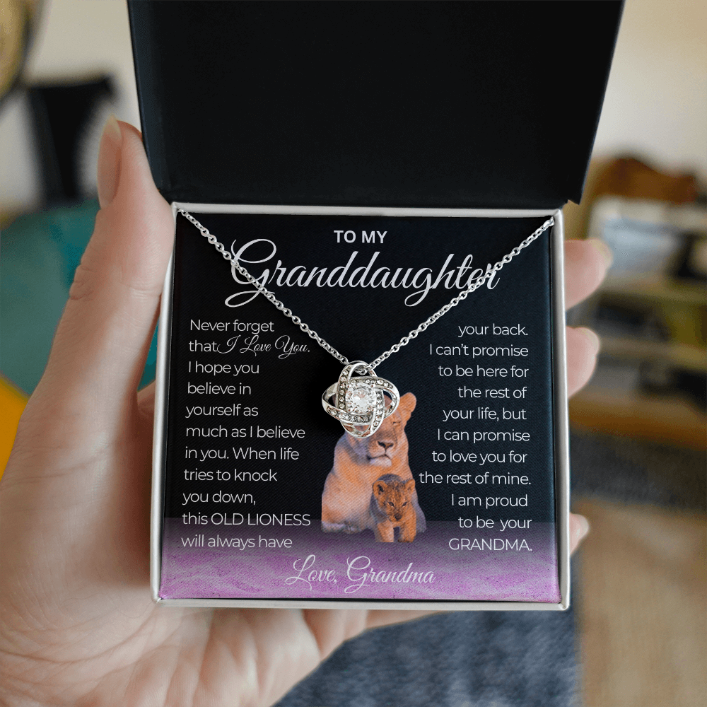 Love Knot Necklace Never Forget That I Love you Grandma To my Granddaughter