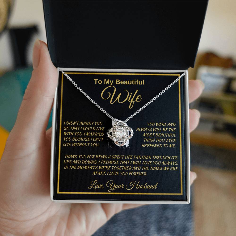 Love Knot Necklace Husband To My Wife