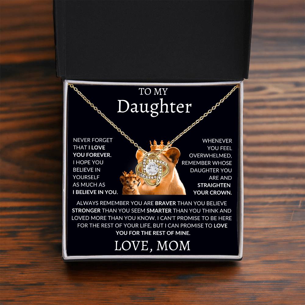 Love Knot Necklace Mom To My Daughter