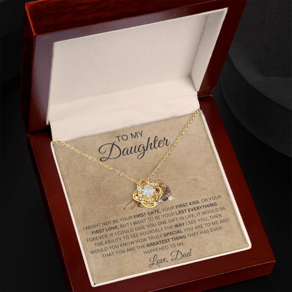 Love Knot  Necklace Dad To My Daughter