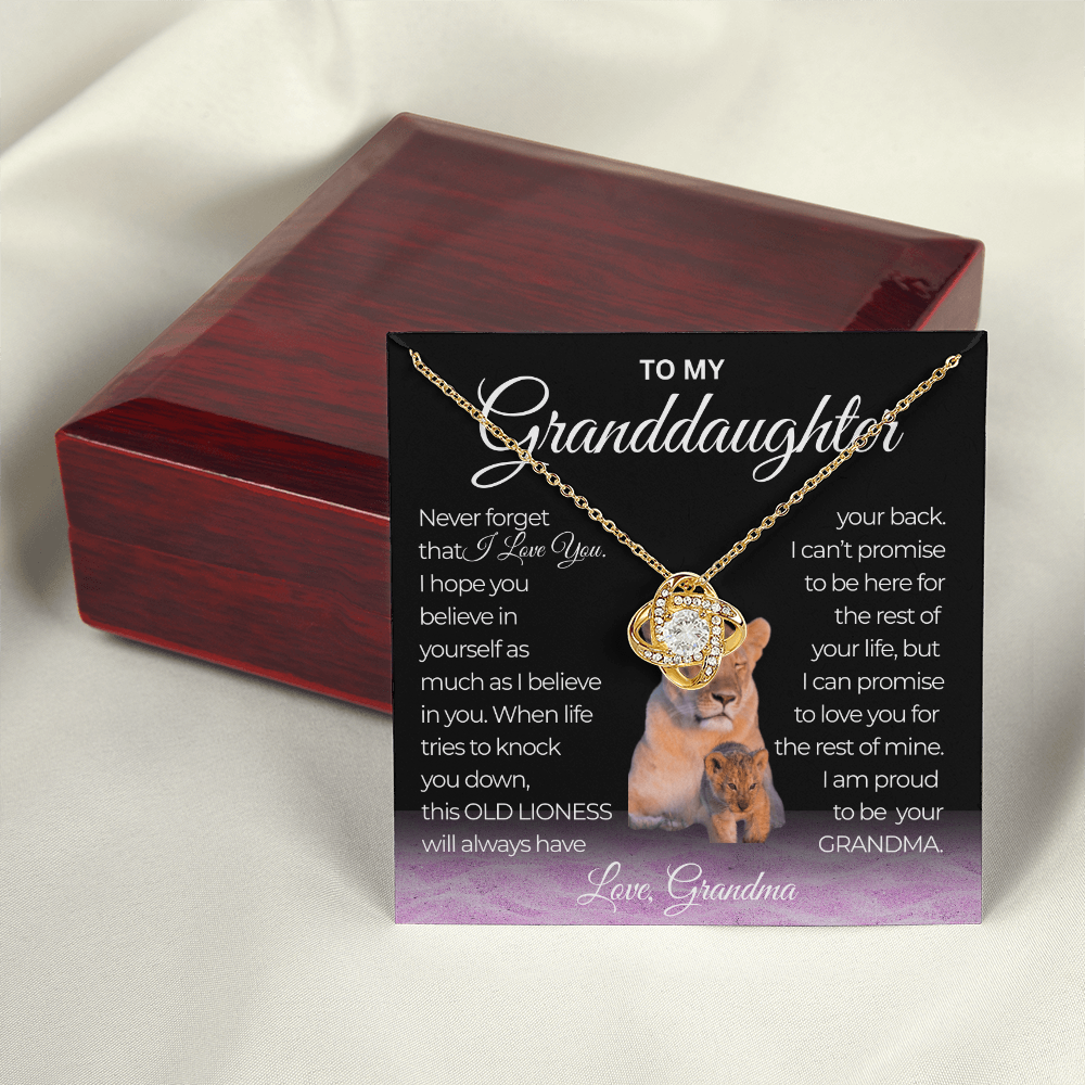 Love Knot Necklace Never Forget That I Love you Grandma To my Granddaughter