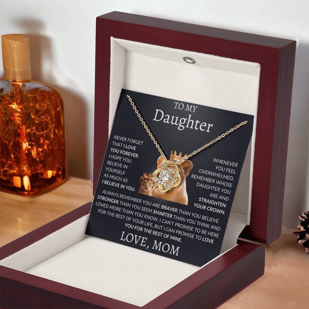 Love Knot Necklace Mom To My Daughter