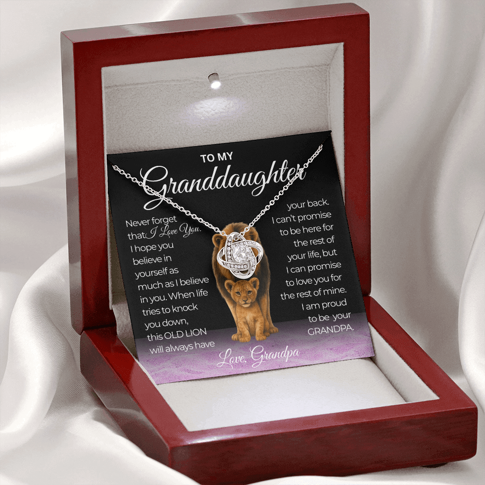 Love Knot Necklace Never Forget That I Love you Grandpa To my Granddaughter