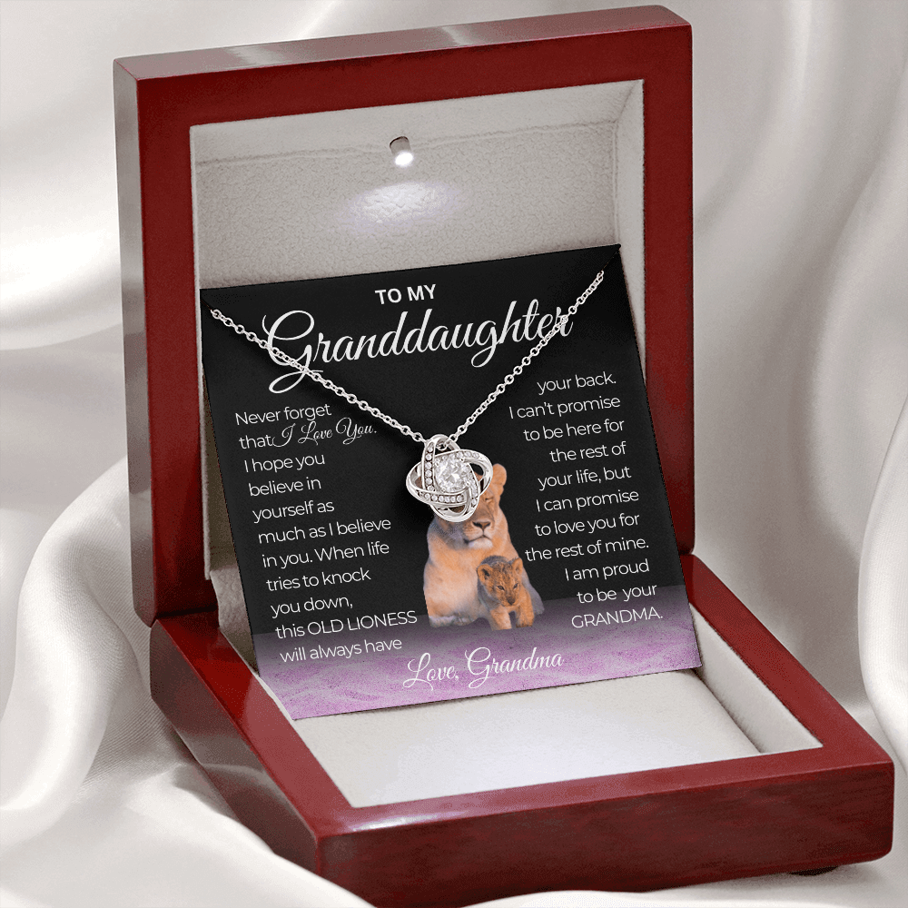 Love Knot Necklace Never Forget That I Love you Grandma To my Granddaughter