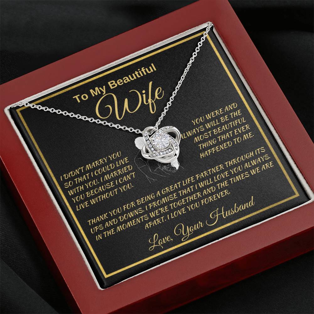 Love Knot Necklace Husband To My Wife