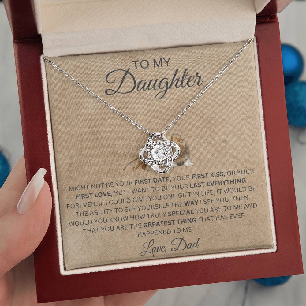 Love Knot  Necklace Dad To My Daughter