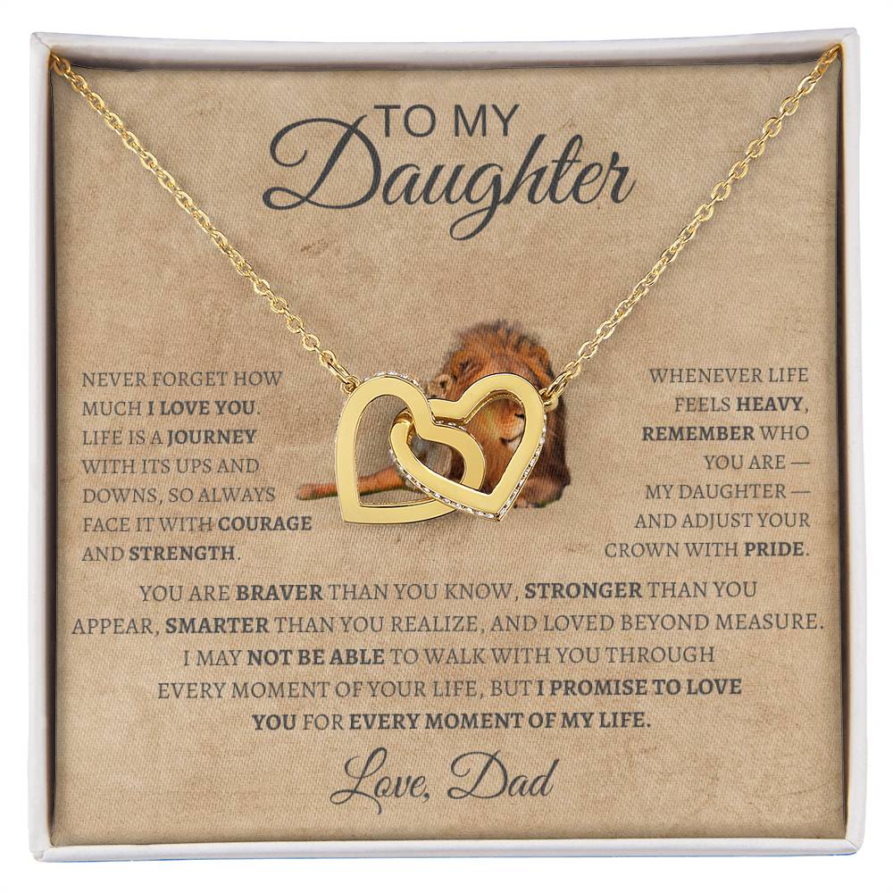Interlocking Hearts Necklace Dad To My Daughter