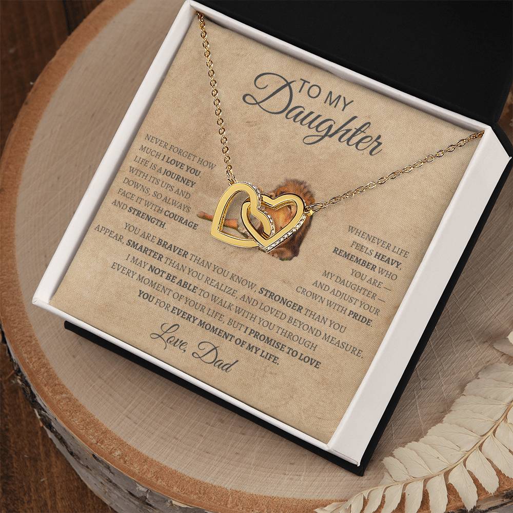 Interlocking Hearts Necklace Dad To My Daughter