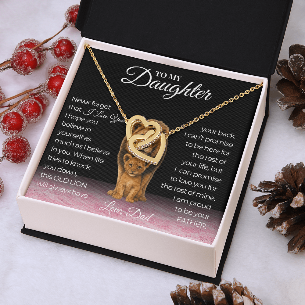 Never Forget That I Love You Interlocking Hearts Daughter Necklace  Love Dad